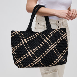 Woman wearing Black Nude Sol and Selene Sky's The Limit - Large Tote 841764109376 View 1 | Black Nude