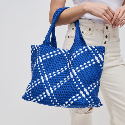 Woman wearing Santorini Sol and Selene Sky's The Limit - Large Tote 841764109314 View 1 | Santorini