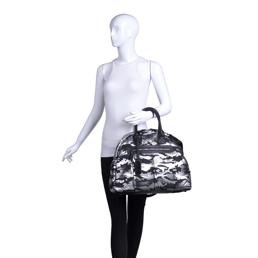 Product Image of Sol and Selene Flying High Satchel 841764104203 View 5 | Silver Metallic Camo