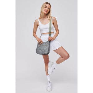 Woman wearing Sage Sol and Selene Motivator Messenger Crossbody 841764107525 View 3 | Sage