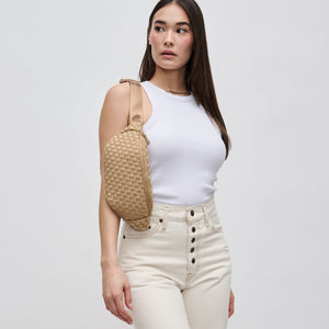 Woman wearing Nude Sol and Selene Aim High Belt Bag 841764108119 View 3 | Nude