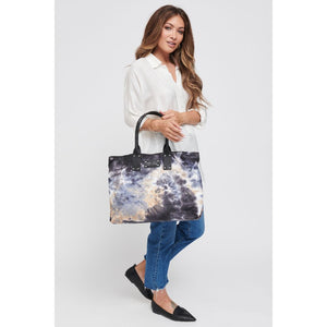 Woman wearing Storm Tie Dye Sol and Selene It Girl Tote 841764105545 View 3 | Storm Tie Dye