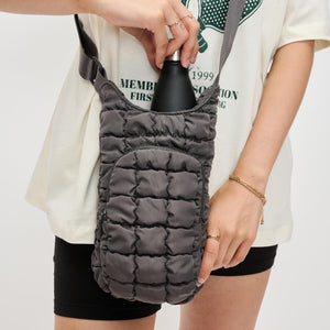 Woman wearing Carbon Sol and Selene Let It Flow - Quilted Puffer Crossbody 841764110396 View 1 | Carbon