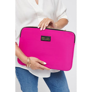 Woman wearing Pink Sol and Selene Off Duty Computer Laptop Sleeve 841764103879 View 1 | Pink