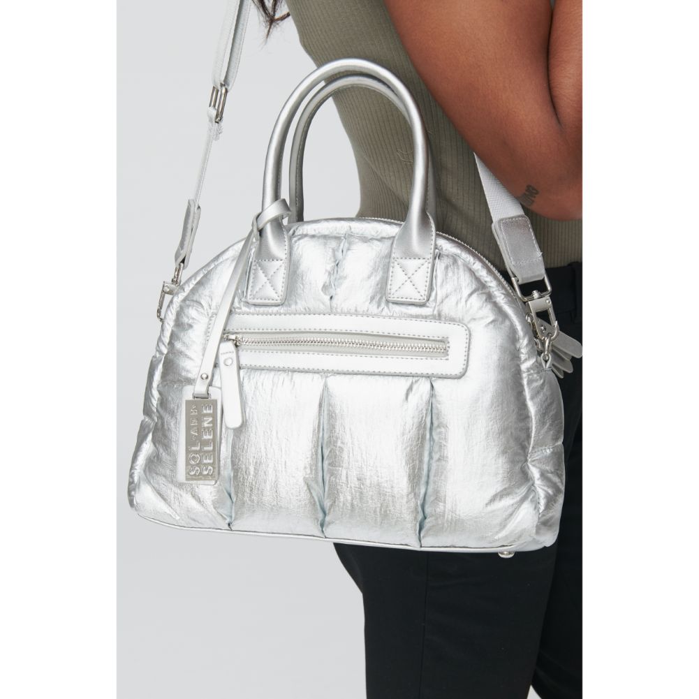 Woman wearing Silver Sol and Selene Flying High - Mini Satchel 841764102483 View 2 | Silver