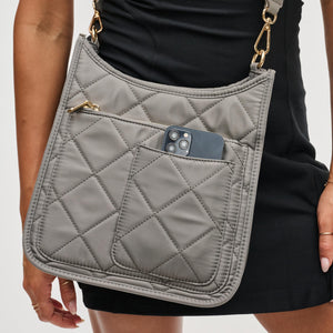 Woman wearing Carbon Sol and Selene Motivator Messenger Crossbody 841764108485 View 4 | Carbon