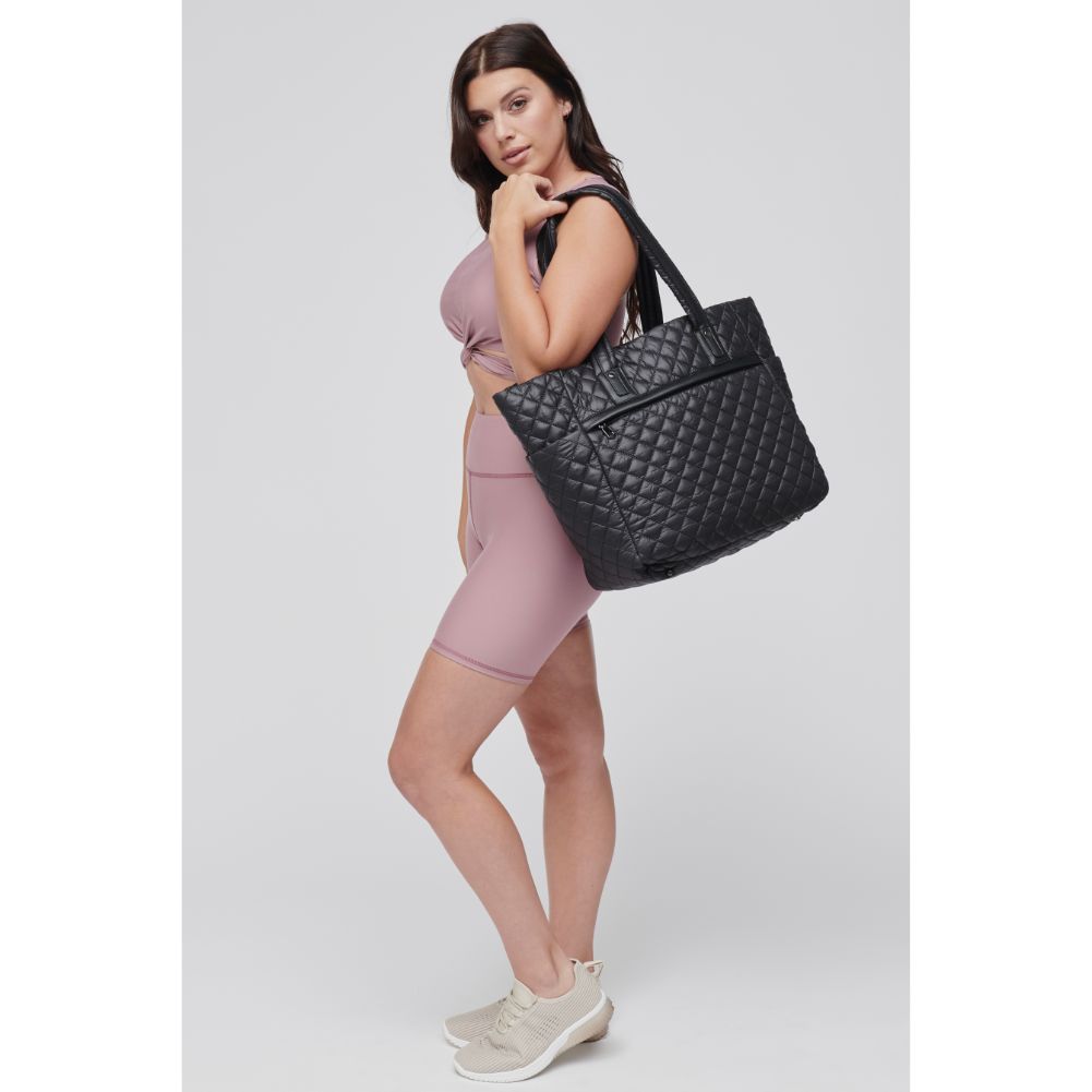 Woman wearing Black Sol and Selene No Filter Tote 841764105101 View 3 | Black