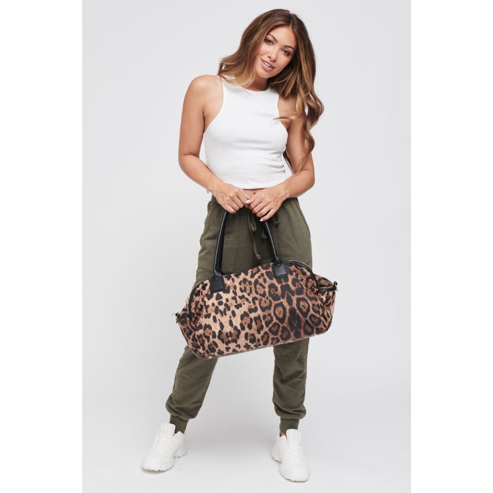 Woman wearing Leopard Sol and Selene Secret Weapon Weekender 841764105187 View 2 | Leopard