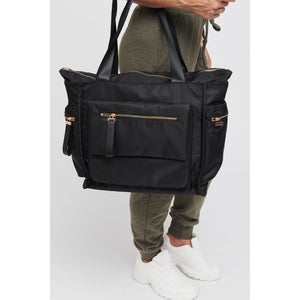 Woman wearing Black Sol and Selene Gratitude Tote 841764105286 View 4 | Black