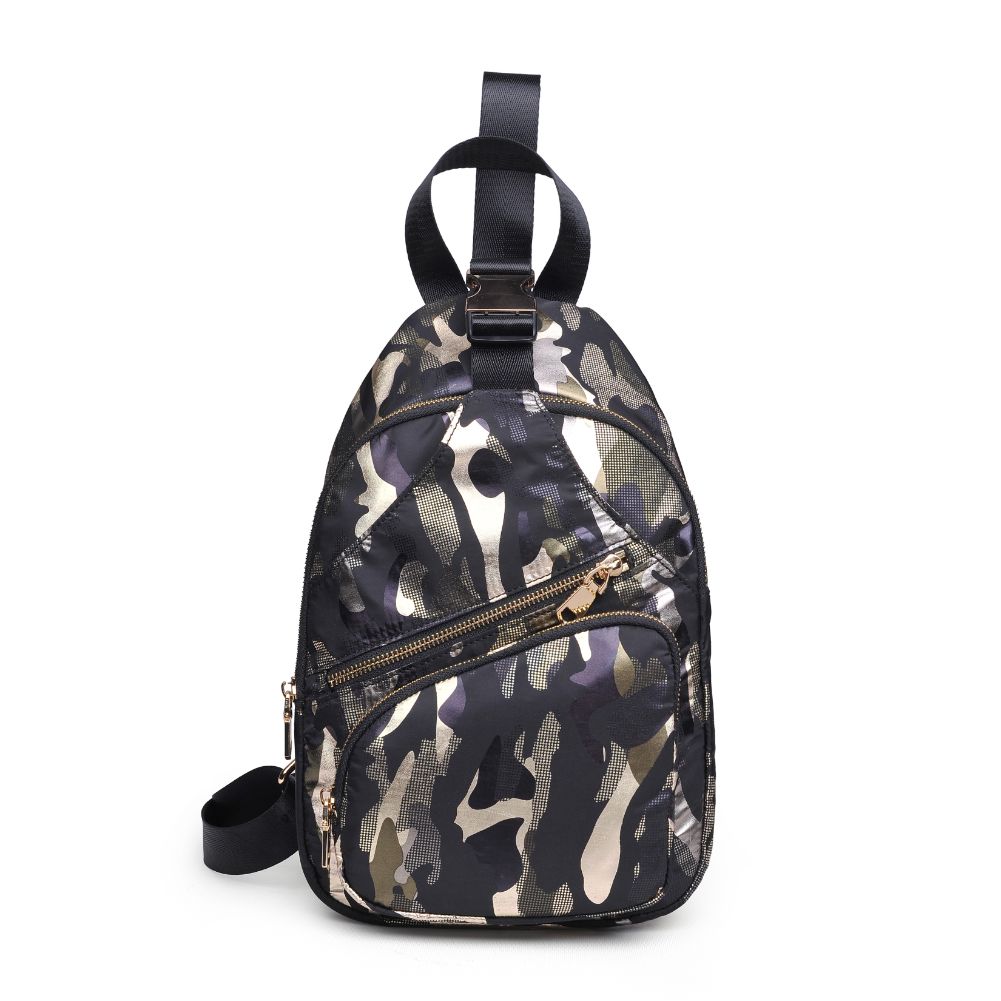 Product Image of Sol and Selene On The Go - Nylon Sling Backpack 841764104555 View 1 | Green Metallic Camo