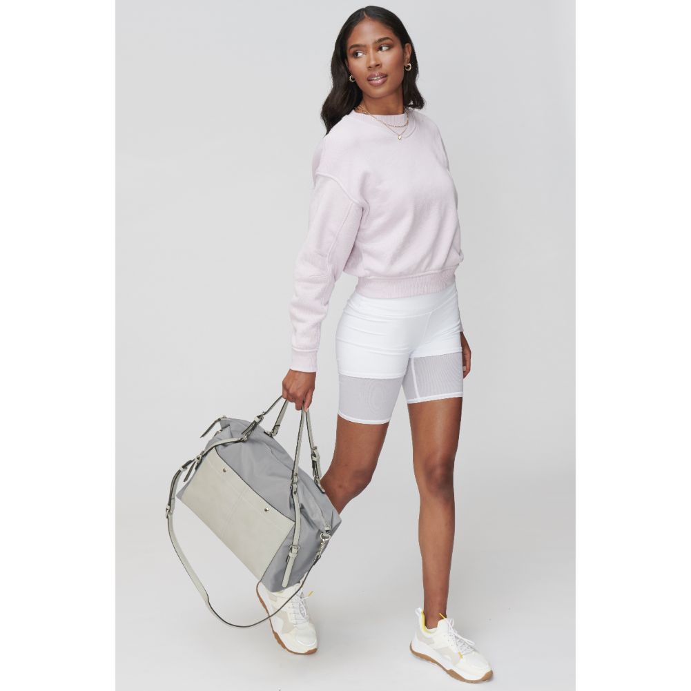 Woman wearing Grey Sol and Selene Trendsetter Tote 609224404207 View 1 | Grey