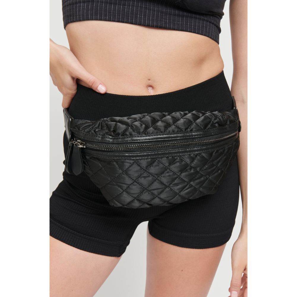 Woman wearing Black Sol and Selene Side Kick Belt Bag 841764104944 View 1 | Black