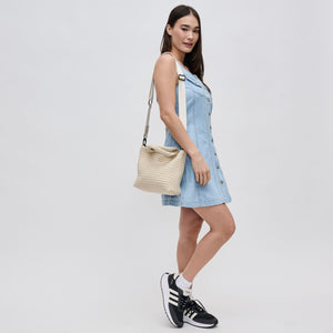 Woman wearing Cream Sol and Selene Sky's The Limit - Small Crossbody 841764109260 View 3 | Cream