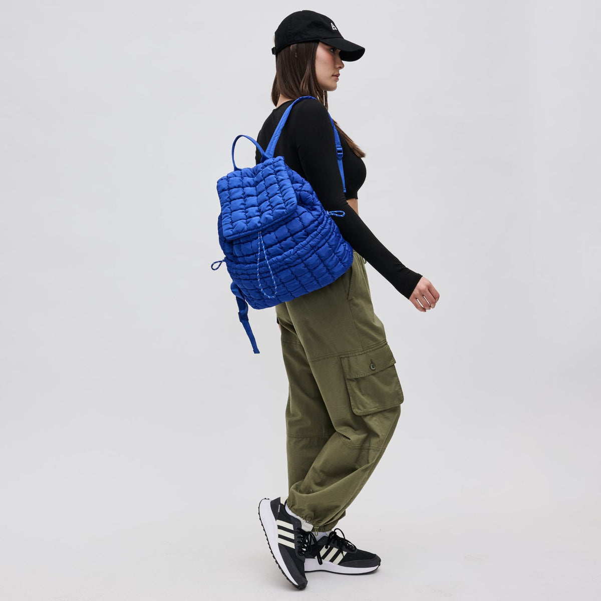 Woman wearing Cobalt Sol and Selene Vitality Backpack 841764108522 View 3 | Cobalt