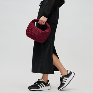 Woman wearing Wine Sol and Selene Dare to Dream - Small Woven Neoprene Clutch 841764111126 View 1 | Wine