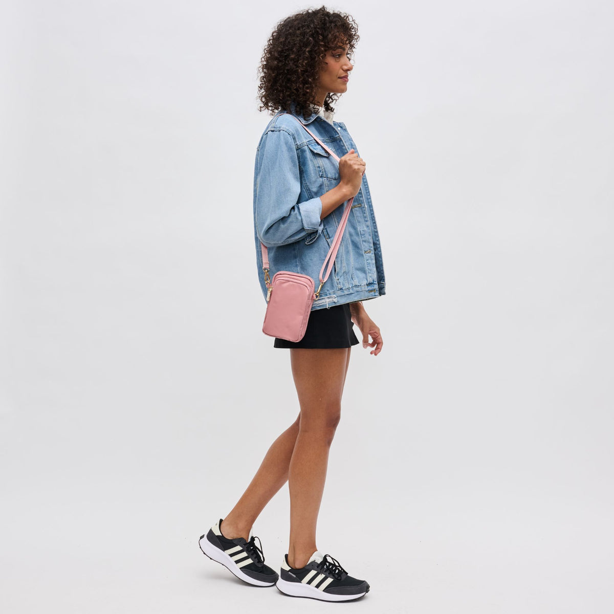 Woman wearing Pastel Pink Sol and Selene Divide & Conquer Crossbody 841764106658 View 3 | Pastel Pink