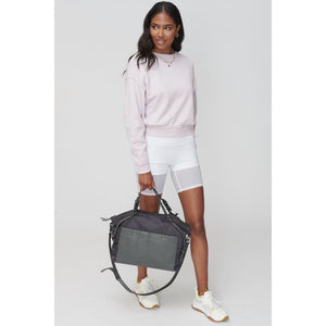 Woman wearing Charcoal Sol and Selene Trendsetter Tote 841764100151 View 1 | Charcoal