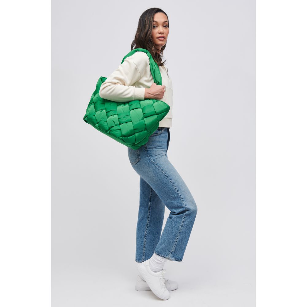 Woman wearing Kelly Green Sol and Selene Intuition East West Tote 841764107303 View 3 | Kelly Green