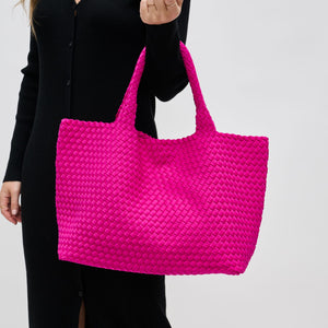 Woman wearing Fuchsia Sol and Selene Sky's The Limit - Large Tote 841764107860 View 4 | Fuchsia