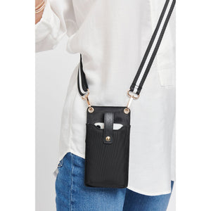 Woman wearing Black Sol and Selene Duality Cell Phone Crossbody 840611182081 View 2 | Black