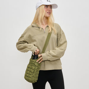 Woman wearing Olive Sol and Selene Let It Flow - Quilted Puffer Crossbody 841764110419 View 1 | Olive