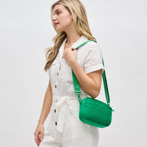 Woman wearing Kelly Green Sol and Selene Inspiration - Woven Neoprene Crossbody 841764109208 View 2 | Kelly Green