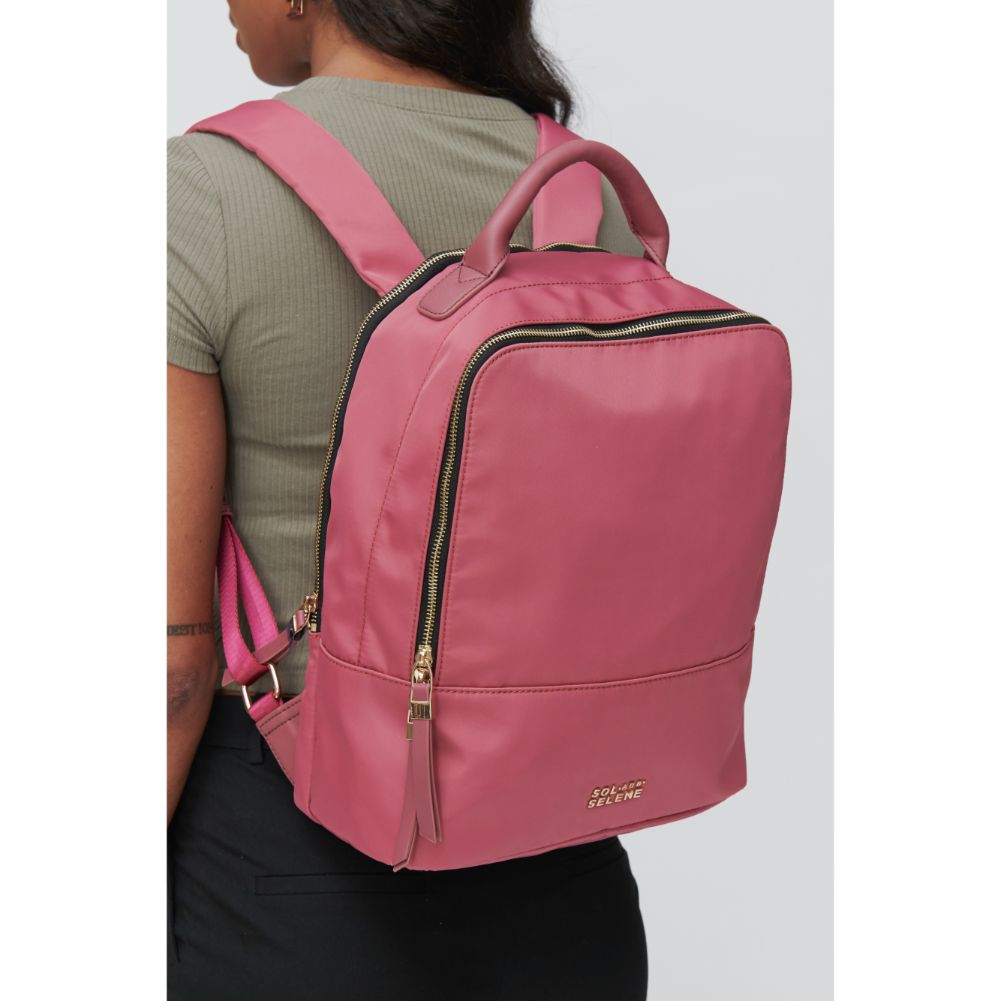 Woman wearing Blush Sol and Selene Cloud Nine Backpack 841764103077 View 2 | Blush