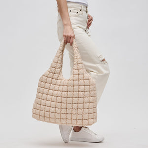 Woman wearing Cream Sol and Selene Elevate Hobo 841764109390 View 4 | Cream