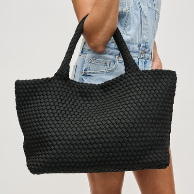 Woman wearing Black Sol and Selene Sky's The Limit - Large Sustainable Tote 841764111553 View 1 | Black