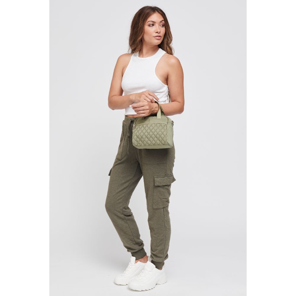Woman wearing Sage Sol and Selene Rejoice - Quilted Crossbody 841764106474 View 2 | Sage