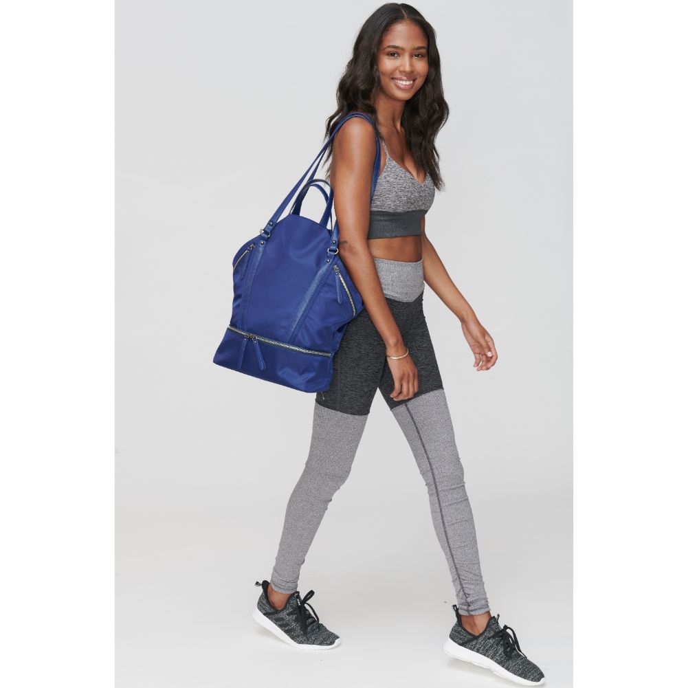 Woman wearing Navy Sol and Selene Runway Tote 841764100960 View 1 | Navy