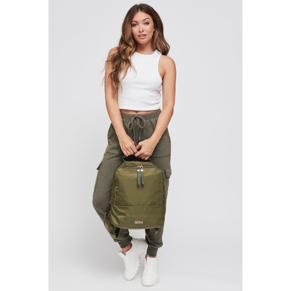 Woman wearing Olive Sol and Selene Cloud Nine Backpack 841764103060 View 4 | Olive