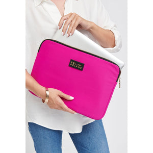 Woman wearing Pink Sol and Selene Off Duty Computer Laptop Sleeve 841764103879 View 2 | Pink