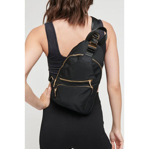 Woman wearing Black Sol and Selene On The Go - Nylon Sling Backpack 841764104524 View 1 | Black