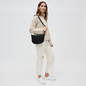 Woman wearing Black Sol and Selene Ethereal - Woven Neoprene Crossbody 841764110839 View 3 | Black