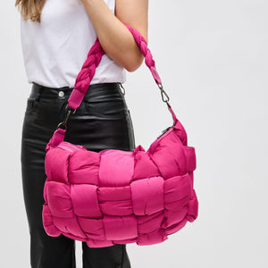 Woman wearing Magenta Sol and Selene Sixth Sense - Large Hobo 841764107662 View 4 | Magenta