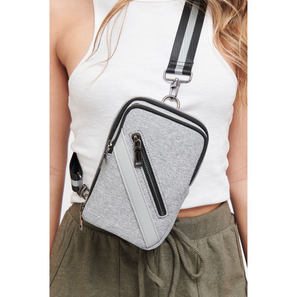 Woman wearing Heather Grey Sol and Selene Accolade Sling Backpack 841764106436 View 2 | Heather Grey