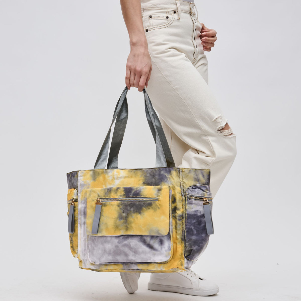 Woman wearing Sunflower Multi Sol and Selene Gratitude Tote 841764105316 View 4 | Sunflower Multi