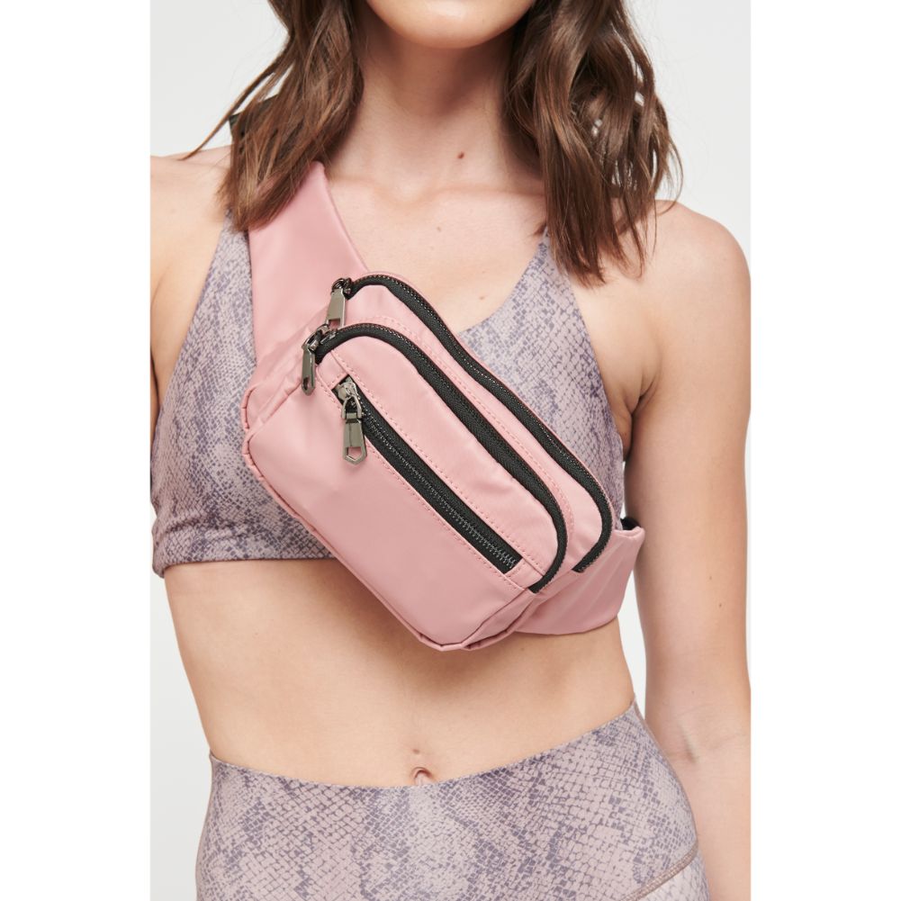 Woman wearing Pastel Pink Sol and Selene Hip Hugger Belt Bag 841764106603 View 2 | Pastel Pink