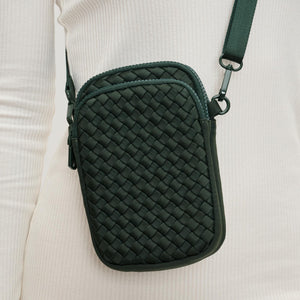 Woman wearing Olive Sol and Selene Divide & Conquer - Woven Neoprene Crossbody 841764110204 View 4 | Olive