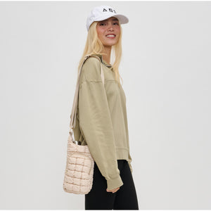 Woman wearing Cream Sol and Selene Let It Flow - Quilted Puffer Crossbody 841764110402 View 2 | Cream